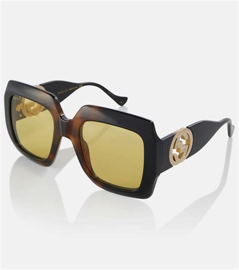 gucci tortoiseshell square sunglasses|gucci tortoise shell eyeglasses.